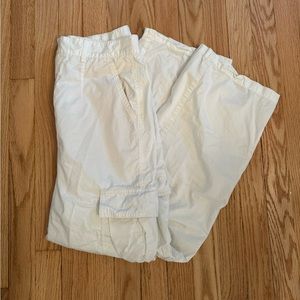 Zara White High Waisted Parachute/ Cargo Pants Size Medium